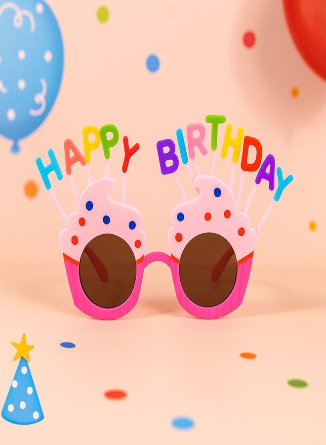 we3 Birthday Party Decorative Goggles Eyewear for Kids & Adults Colorful Plastic Goggles with Happy Birthday Design Fun and Photo Booth Props (Pack Of 4, Pink) - Image 5